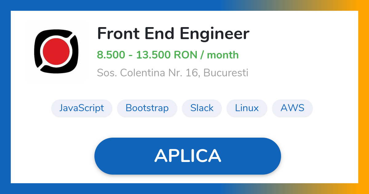 Front End Engineer Job in Bucuresti | Pipe Services SRL
