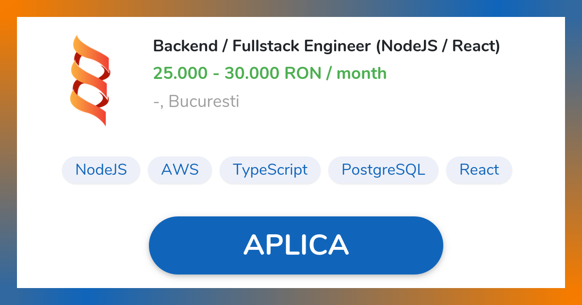 Remote Backend / Fullstack Engineer (NodeJS / React) | Burnlab